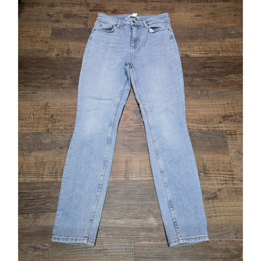 H&M Women's Light Blue Denim Jeans Straight Leg Size 8